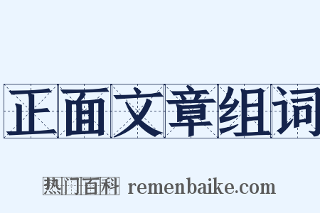 正面文章组词是什么意思的图片